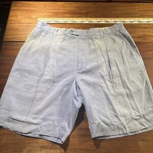 Bugatchi  Men's Sz 36 Silk And Linen Light Blue Shorts